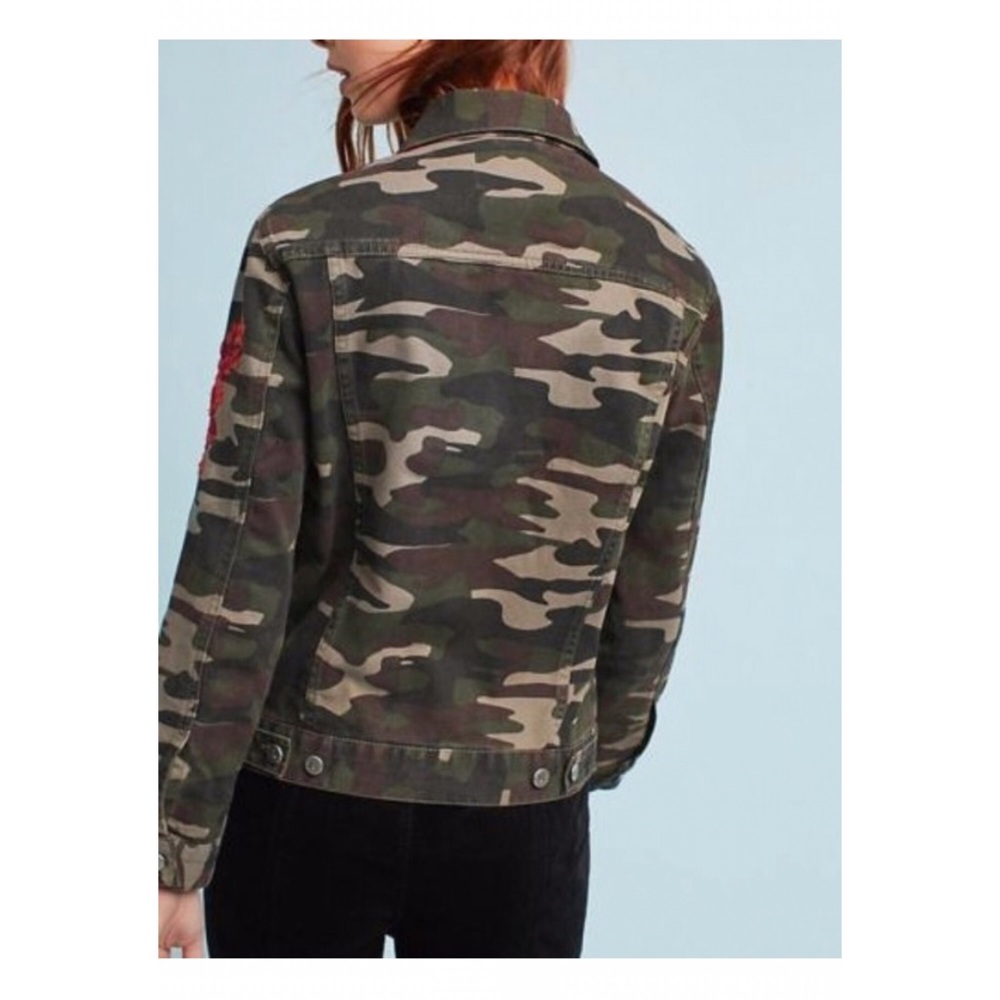 NWOT - Pilcro Embroidered Camo Jacket, XL - Picture 6 of 15